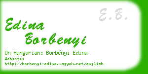edina borbenyi business card